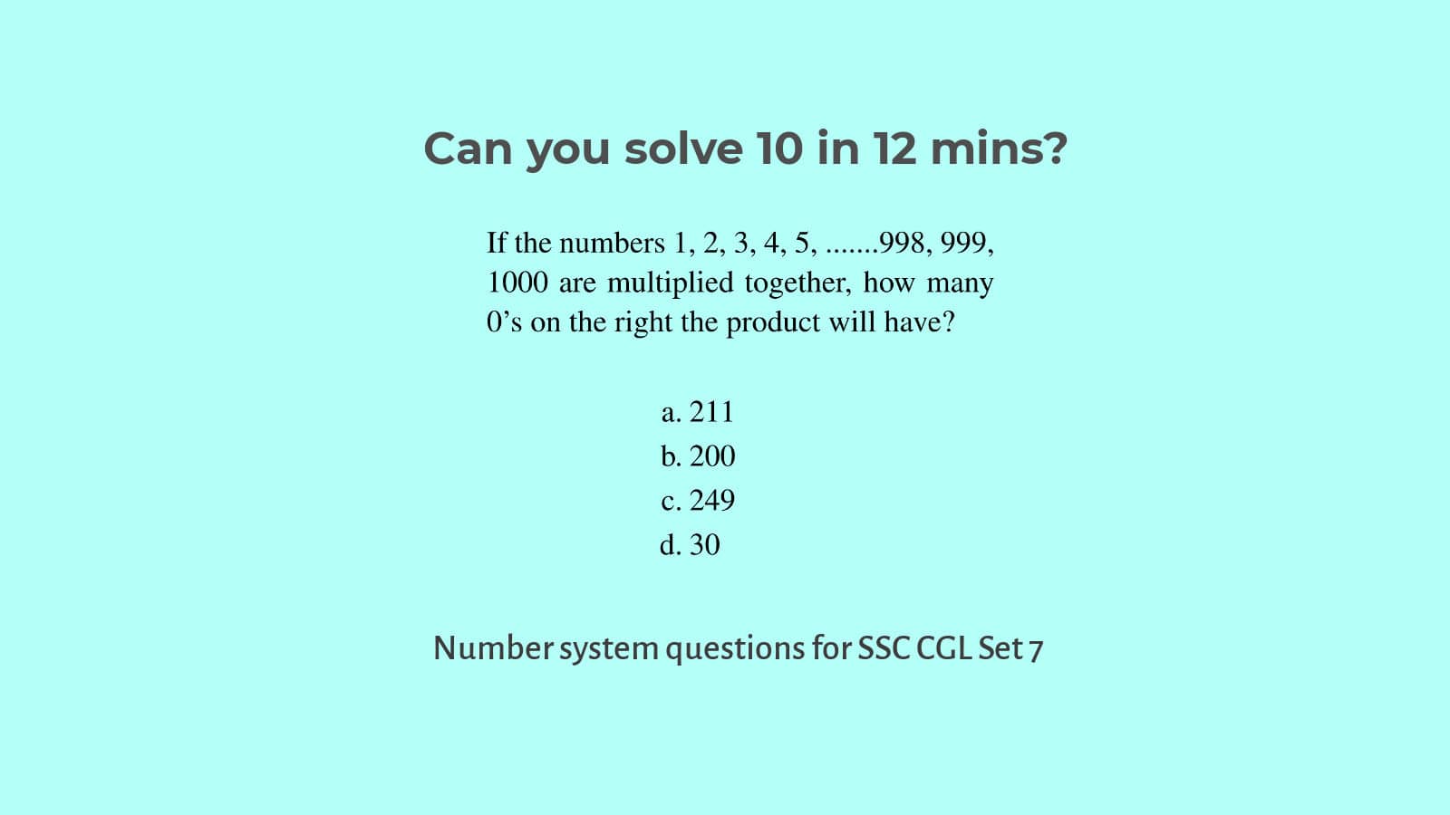 Number system questions for SSC CGL set 7