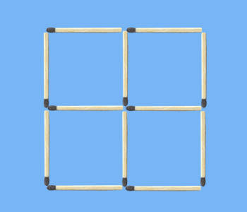 4 squares to 3 squares in 3 stick moves stick puzzle figure