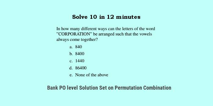 Bank PO Solutions 2 permutation combination 2