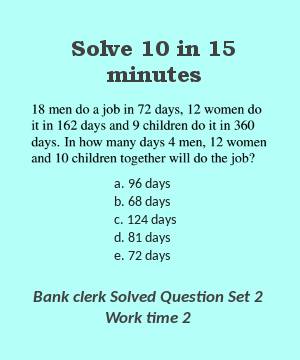 Bank clerk solved question set 2 work time 2