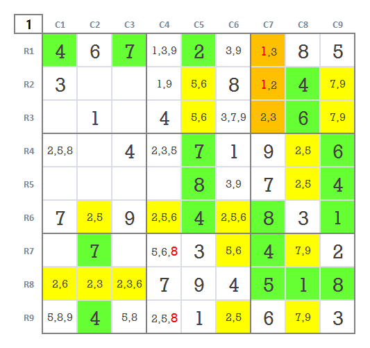 Expert Sudoku hard level 5 game 31 stage 1