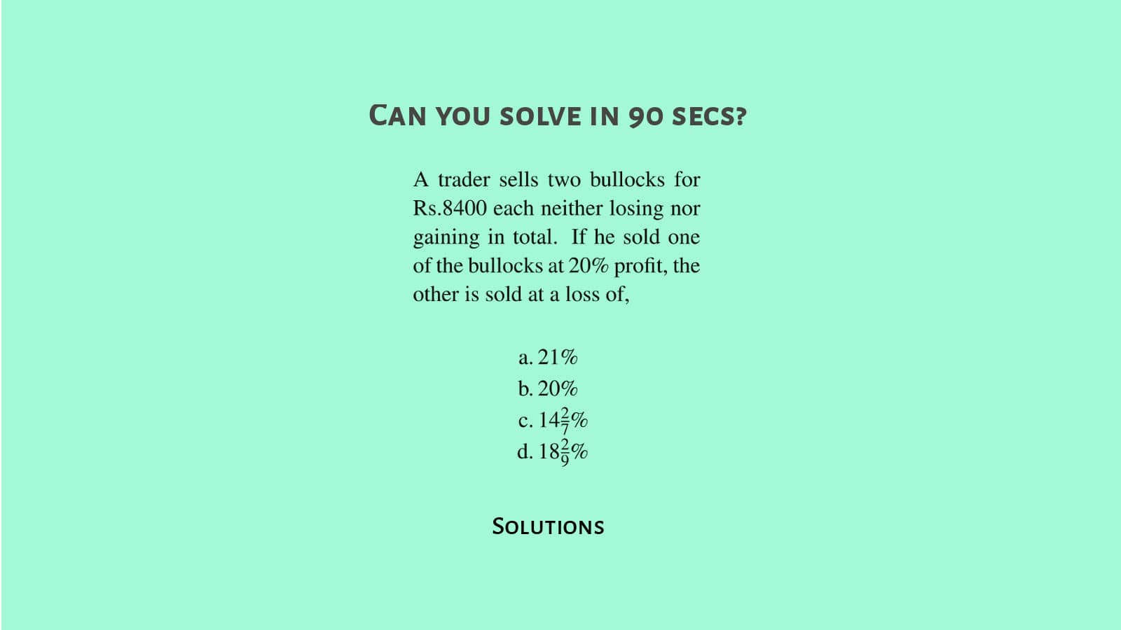 Profit and loss questions for SSC CGL Solution set 1