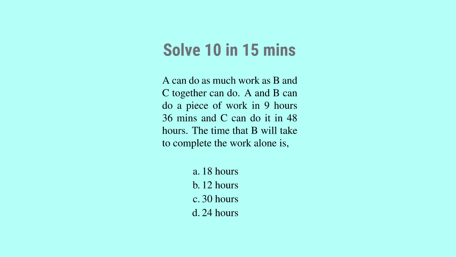SSC CHSL time and work questions solved set 2