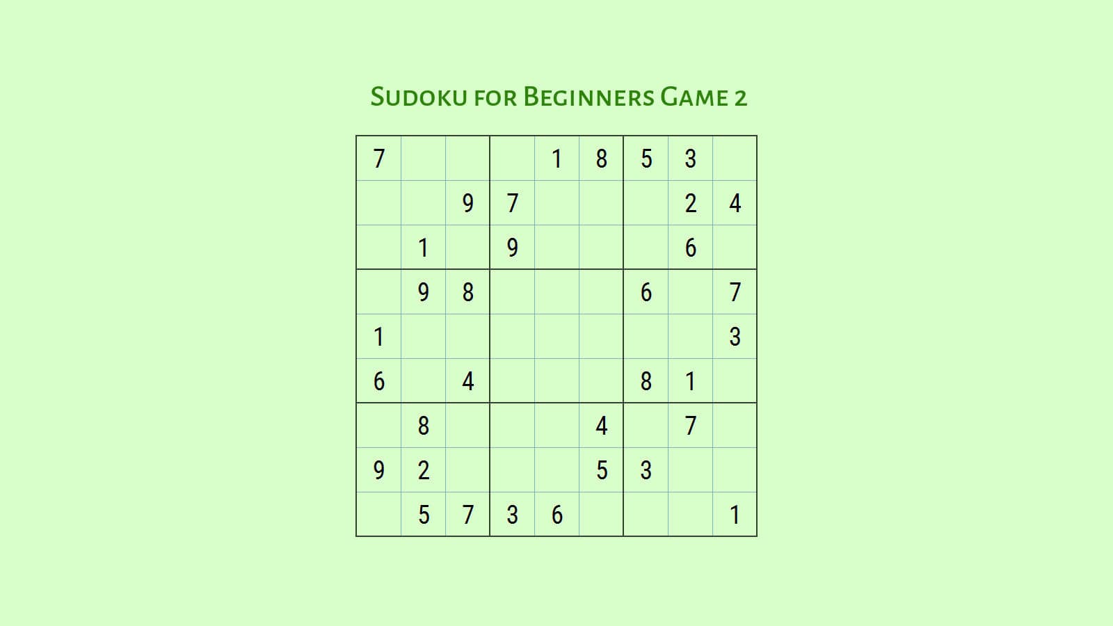 Sudoku for Beginners Game 2: Learn How to Play Sudoku