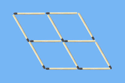 Add 10 matches to create 5 diamonds matchstick puzzle adding 3 diamonds