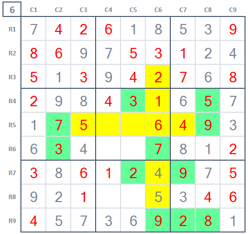 How to play Sudoku Beginner's level Sudoku game 2 Stage 6