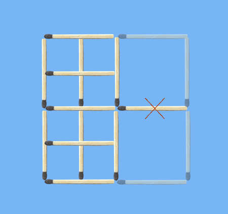 Invalid solution to matchstick puzzle move 4 to make 10 squares