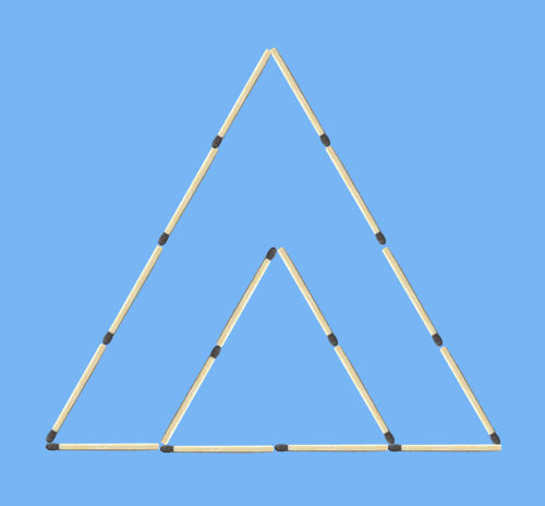 Move 2 Matches to Make 3 Triangles Matchstick Puzzle graphic