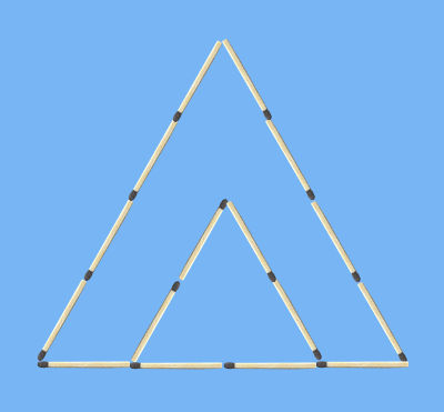 Puzzle Move 2 Matches to Make 3 Triangle