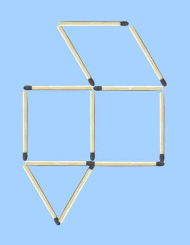 Move 2 sticks to make 5 matchstick shapes Matchstick puzzle