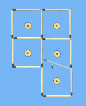 Move 3 Matches to Form Exactly 3 Rectangles Puzzle solution stage 1