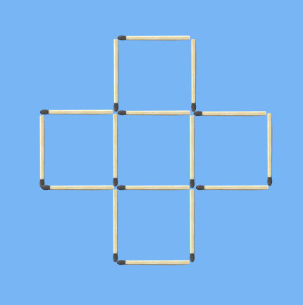 move 3 sticks to make 4 squares 4th 5 squares matchstick puzzle figure
