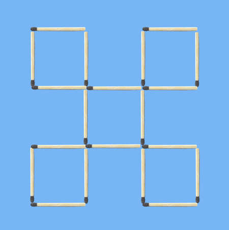 Move 4 Matchsticks to make 6 Squares Puzzle Solution graphic