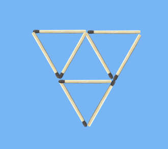 Move 4 matches to make 6 triangles matchstick puzzle five triangles