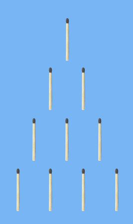 move 4 matches to turn the tower upside down