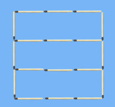 Move 5 matchsticks to create 7 squares puzzle graphic