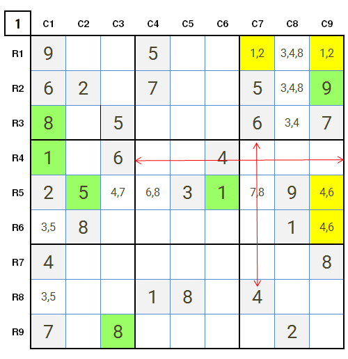 New York Times Sudoku Hard, 28th February 2021 Stage 1 Solution