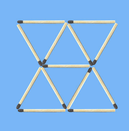 Remove 3 matches and reduce triangles to 3 puzzle figure