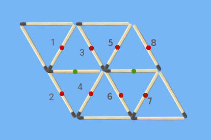 Remove 4 matches to leave 6 diamonds puzzle two extra diamonds