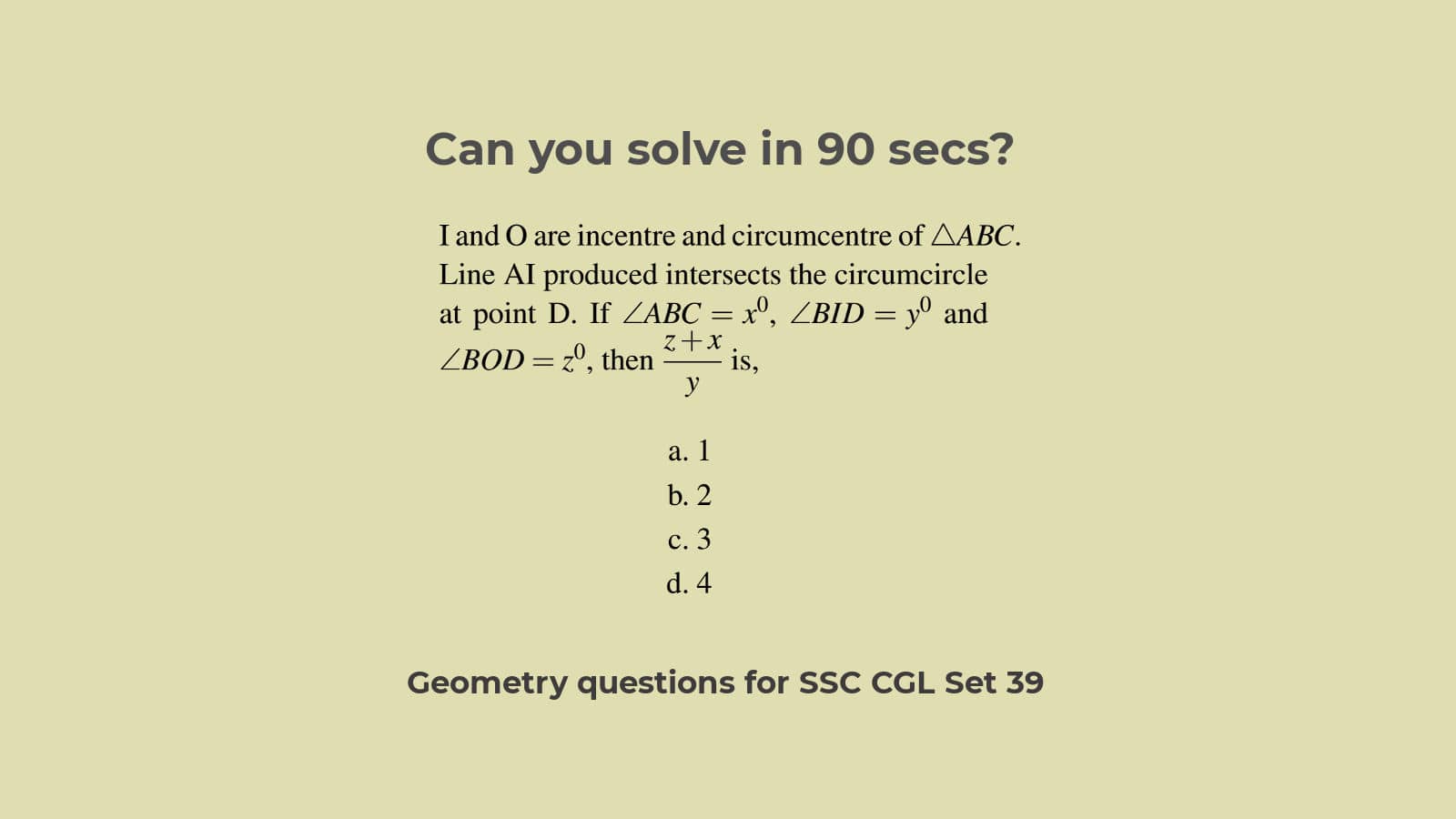Solve Difficult Circle Geometry Problems: SSC CGL 39