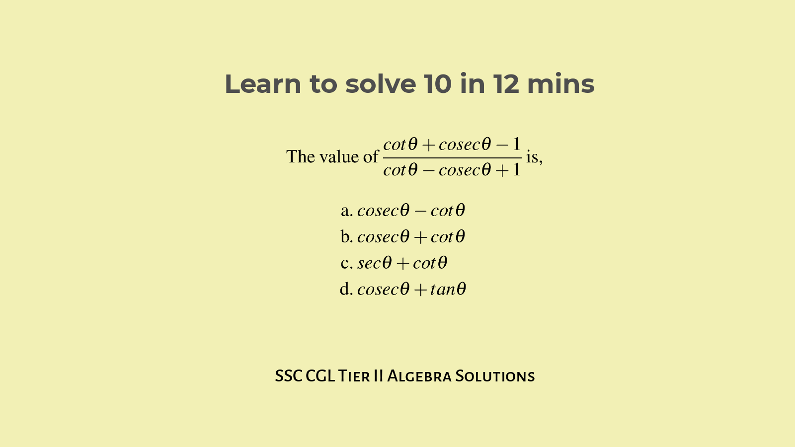 Trigonometry Solutions for SSC CGL Tier II Set 7