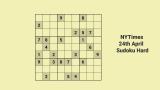 thumb Solve NYTimes hard Sudoku easily with expertise: 24th April 2024