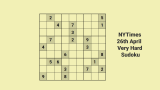thumb NYTimes 26th Apr Very hard Sudoku: Needs Expertise